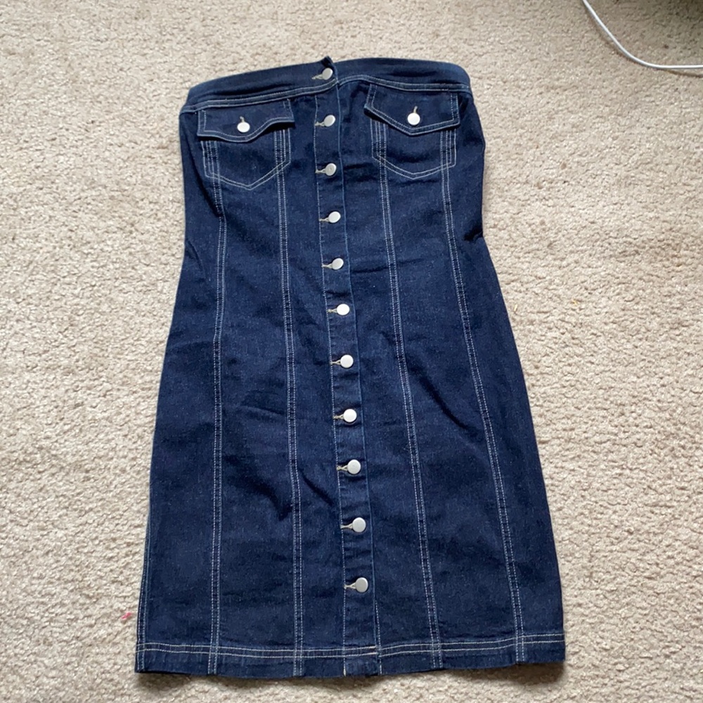 Strapless Denim Dress